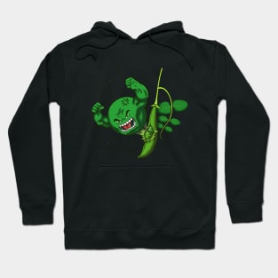 Funny Pea Vegan Angry Superhero Parody Hoodie